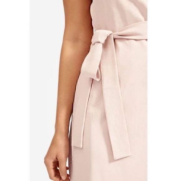NWT Everlane The Japanese GoWeave Sleeveless Wrap Midi Dress Pink 6 - Picture 3 of 5